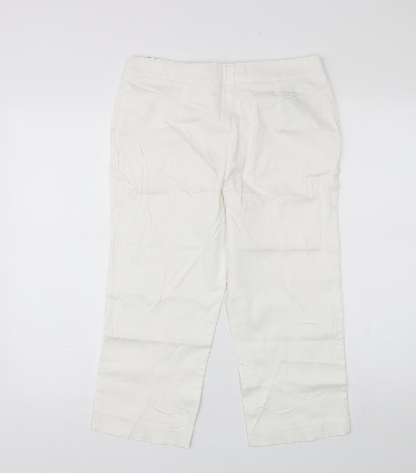Womens UK Size 10 Papaya Regular Fit Chino White Trousers