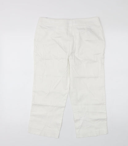 Womens UK Size 10 Papaya Regular Fit Chino White Trousers
