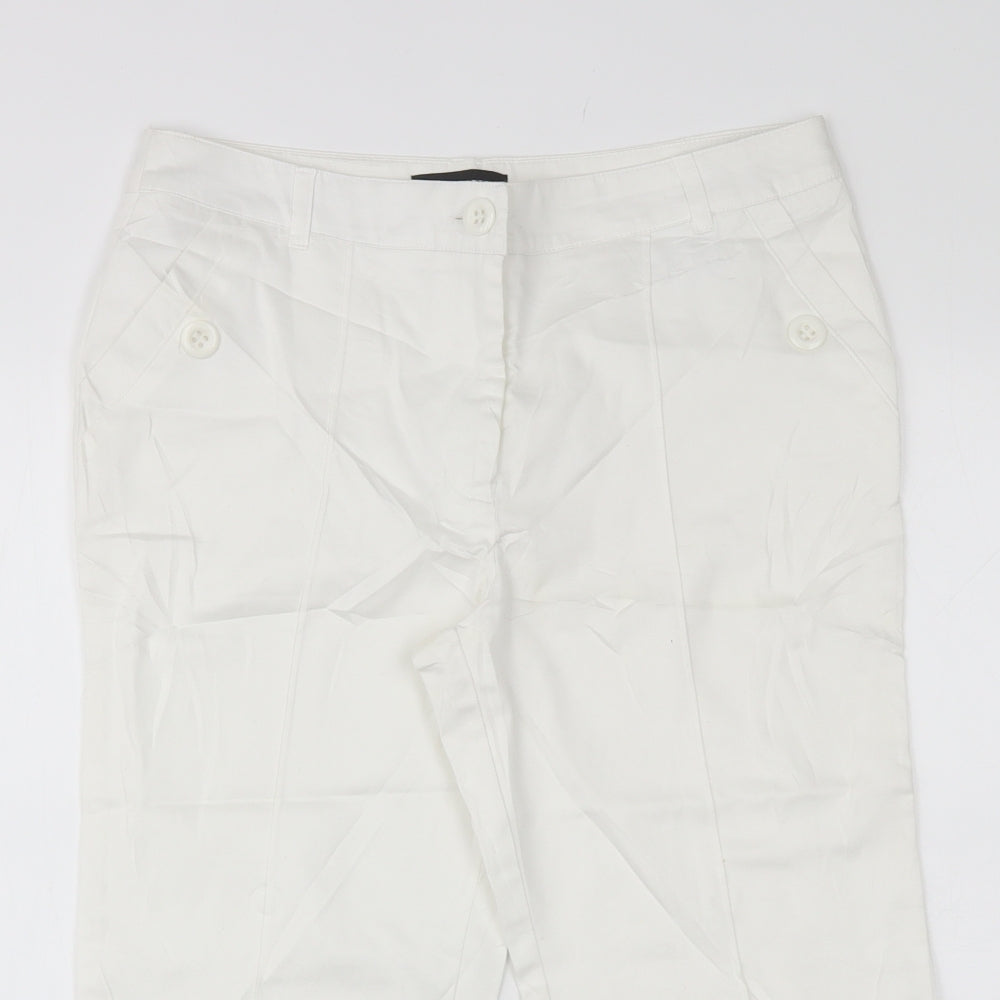 Womens UK Size 10 Papaya Regular Fit Chino White Trousers