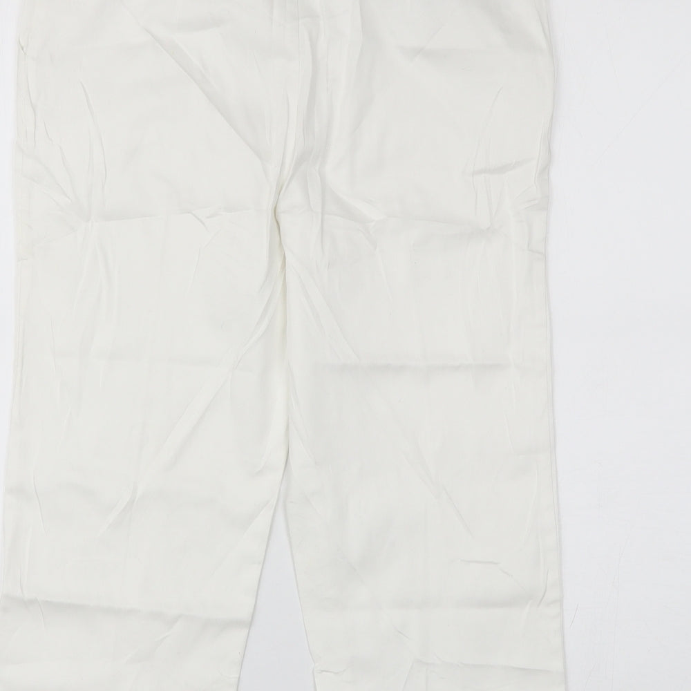 Womens UK Size 10 Papaya Regular Fit Chino White Trousers