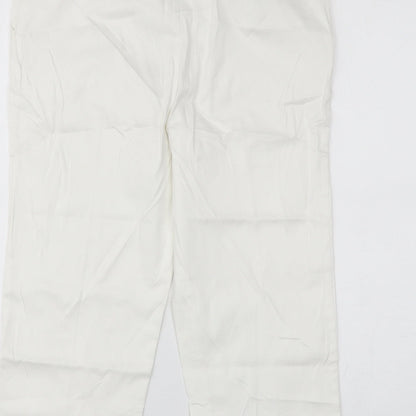 Womens UK Size 10 Papaya Regular Fit Chino White Trousers