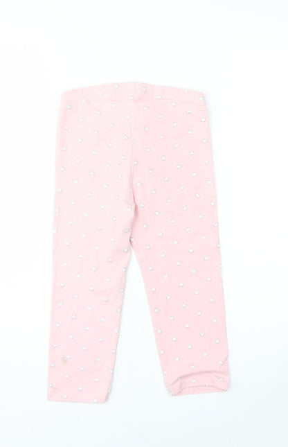 H&M Girls Pink Polka Dot Cotton Jogger Trousers Size 10 Years  Regular