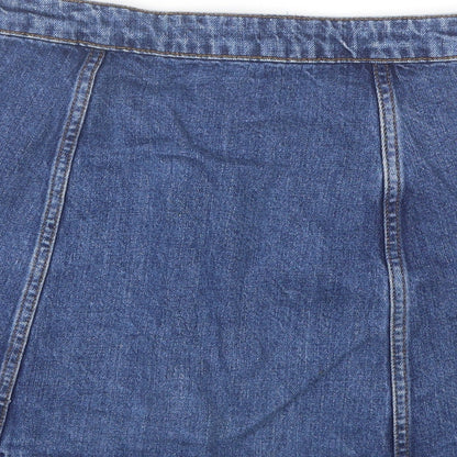 Topshop Womens Blue  Cotton Mini Skirt Size 28 in