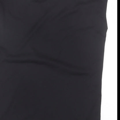 Souluxe Womens Black  Polyester Basic T-Shirt Size S Round Neck