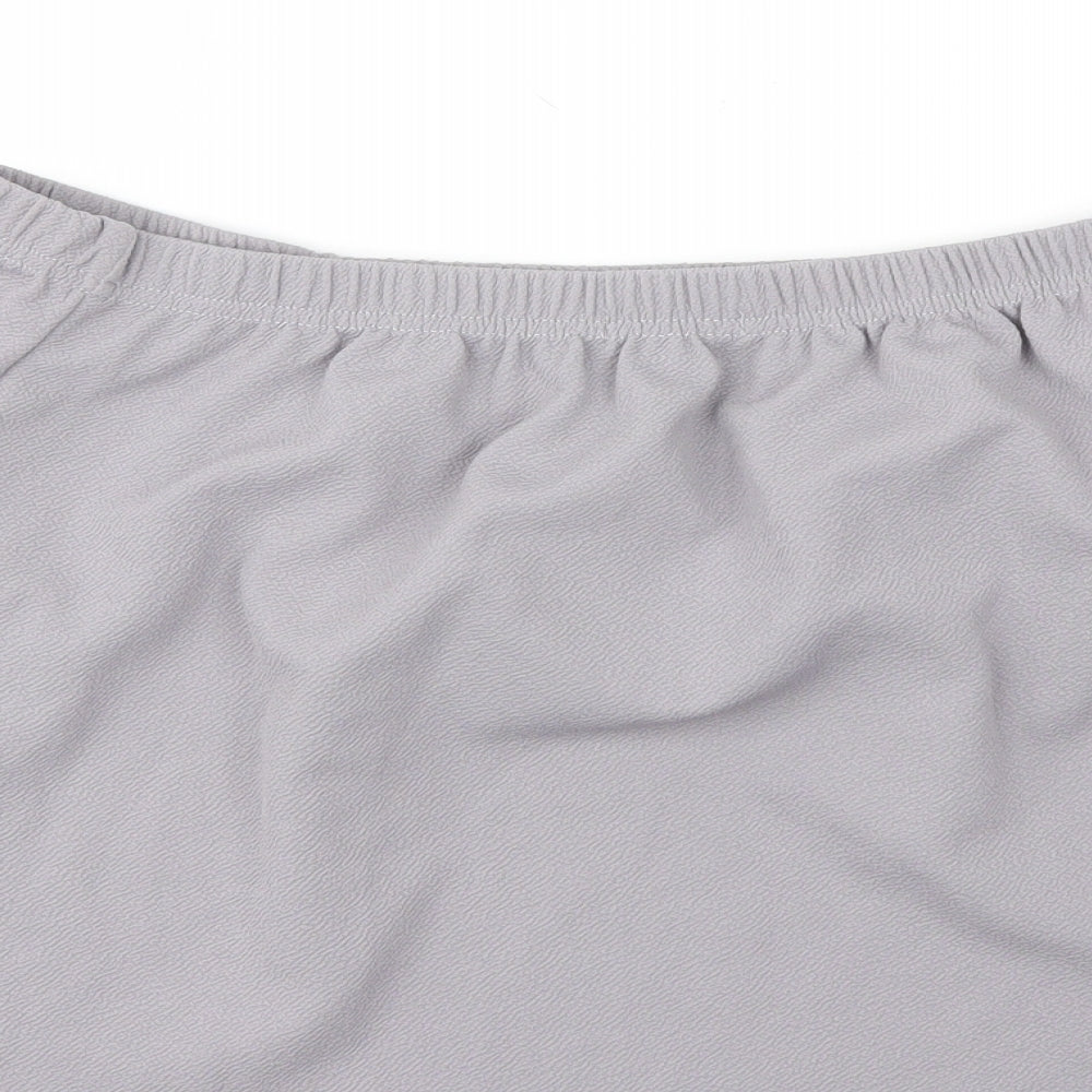 Boohoo Womens Grey  Polyester Basic Blouse Size 16 Off the Shoulder