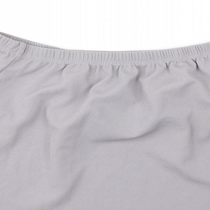 Boohoo Womens Grey  Polyester Basic Blouse Size 16 Off the Shoulder