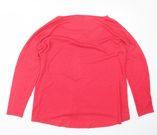 Womens UK Size 12 Papaya Pink Pullover Jumper
