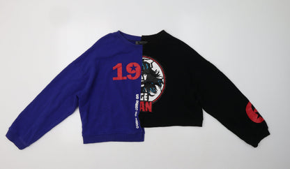Play Stage Girls Blue Colourblock Cotton Pullover Sweatshirt Size 13-14 Years