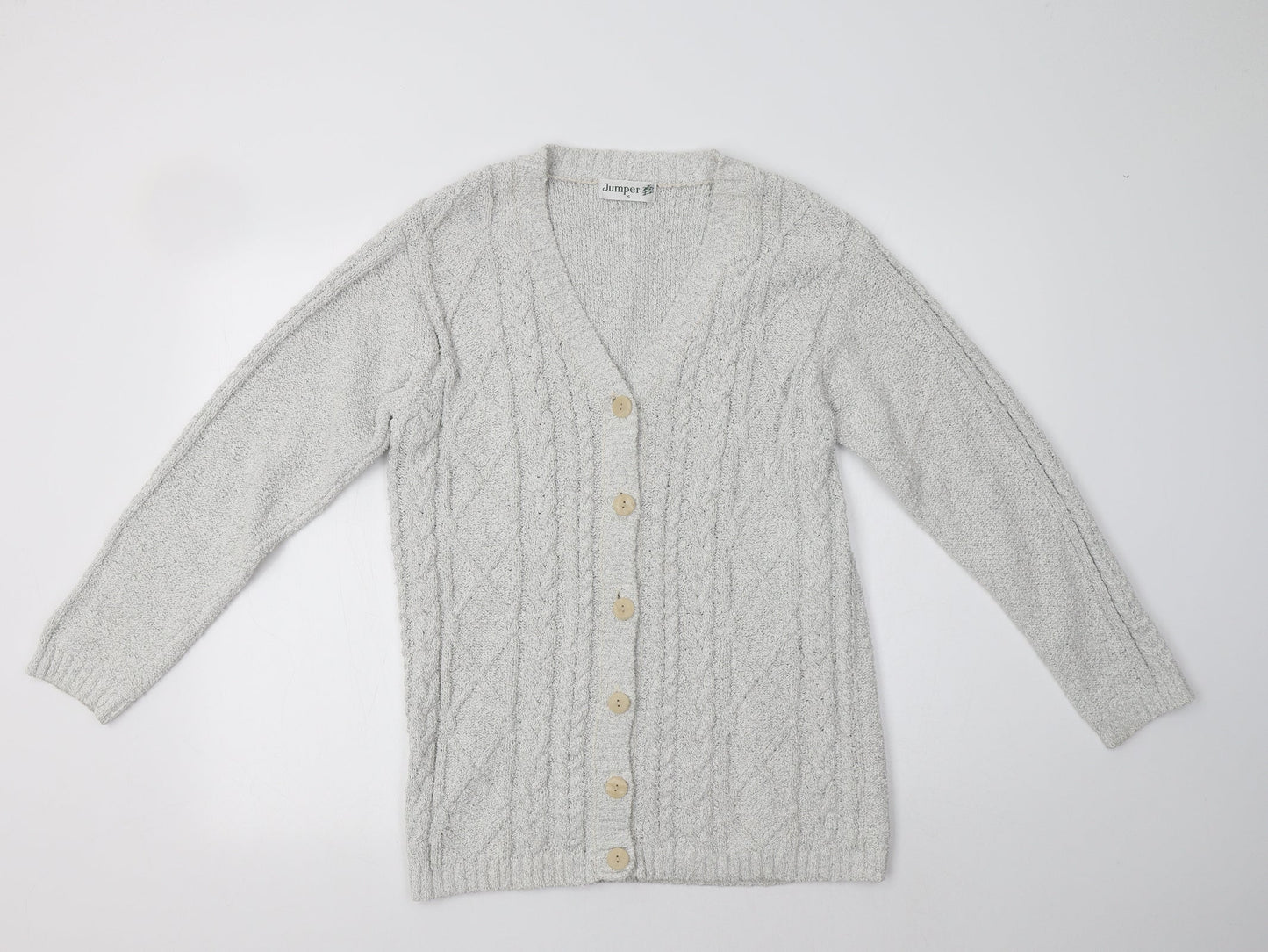 Womens UK Size S Jumper Grey Cardigan Jumper