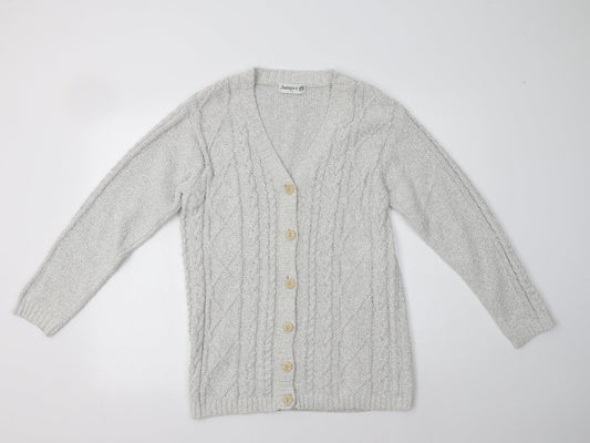 Womens UK Size S Jumper Grey Cardigan Jumper