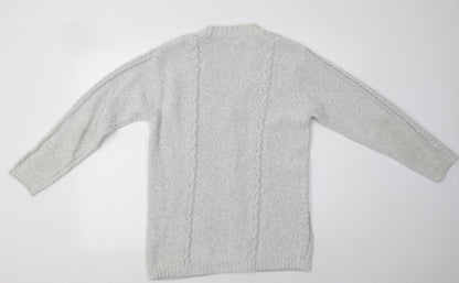 Womens UK Size S Jumper Grey Cardigan Jumper