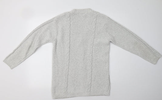 Womens UK Size S Jumper Grey Cardigan Jumper