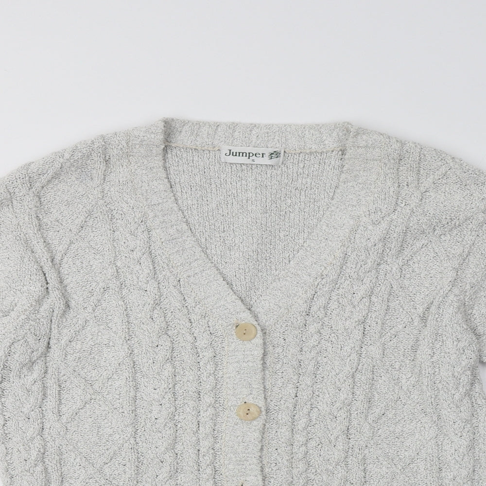 Womens UK Size S Jumper Grey Cardigan Jumper