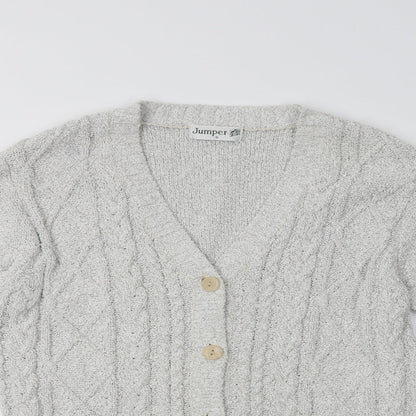 Womens UK Size S Jumper Grey Cardigan Jumper