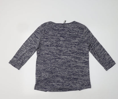 Intuition Womens Blue Round Neck  Viscose Pullover Jumper Size 12