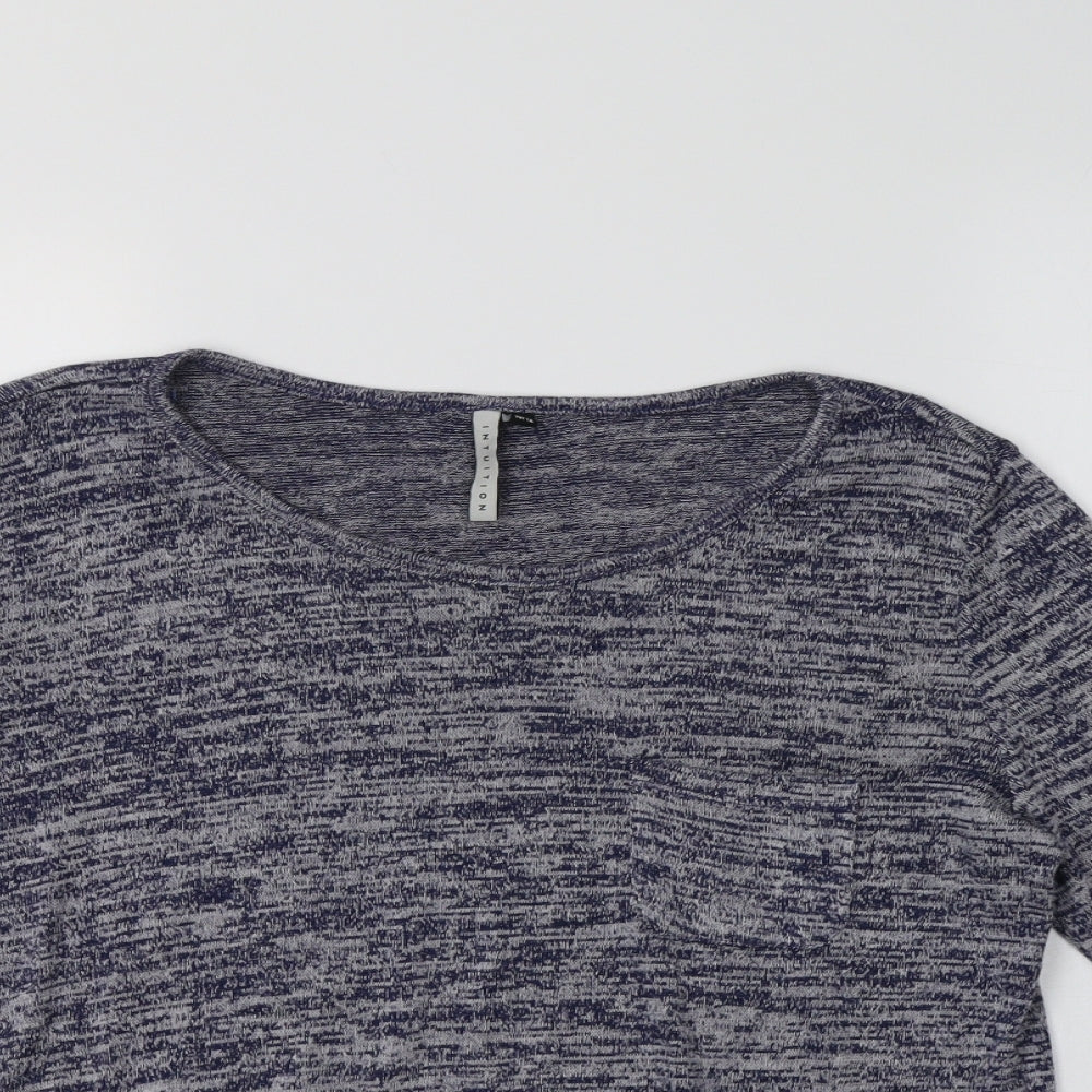 Intuition Womens Blue Round Neck  Viscose Pullover Jumper Size 12