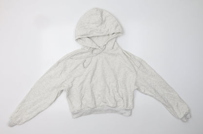 H&M Womens Beige  Cotton Pullover Hoodie Size XS