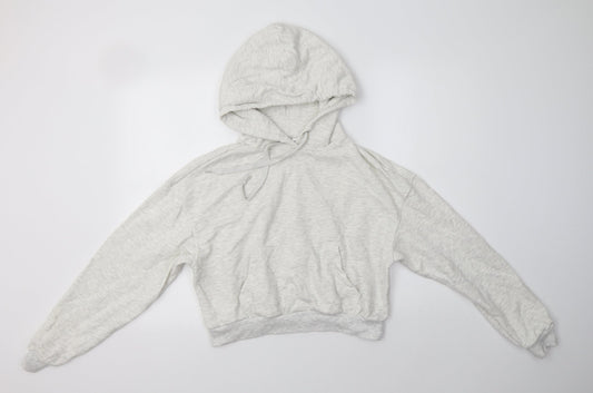 H&M Womens Beige  Cotton Pullover Hoodie Size XS