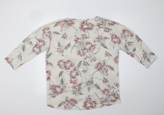 Womens UK Size L Peacocs Ivory Basic Blouse