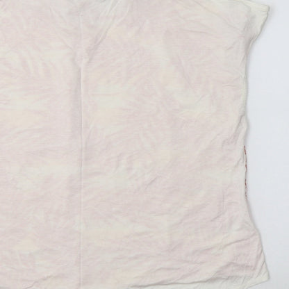 F&F Womens Orange Floral Viscose Basic Blouse Size 16 Round Neck