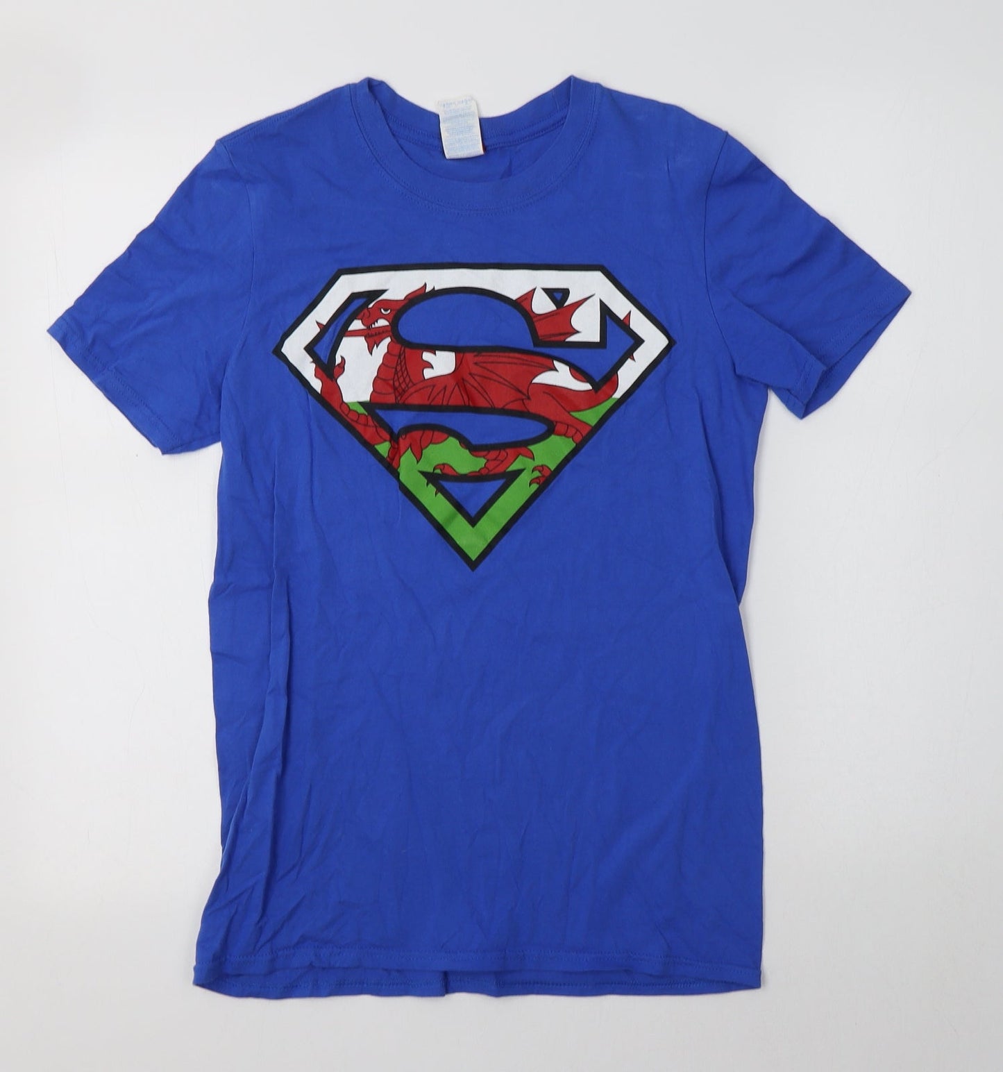 Womens UK Size S Gildan Blue Basic T-Shirt