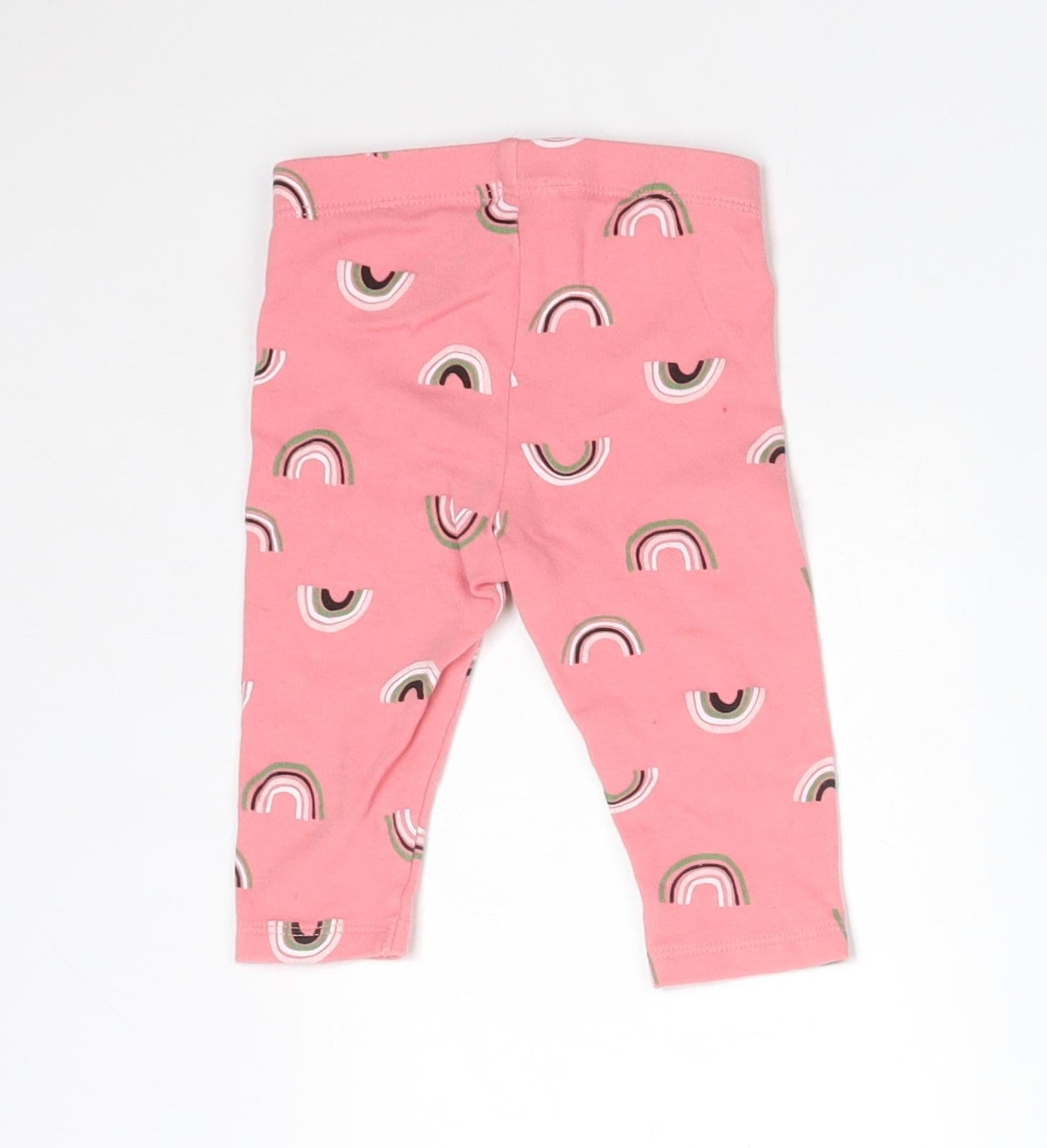 PEKKLE Girls Pink  Cotton  Leggings Size 6-9 Months   - RAINBOWS