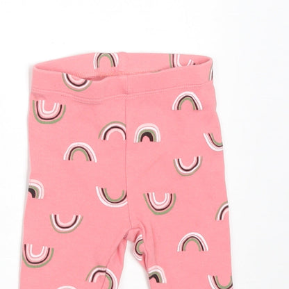 PEKKLE Girls Pink  Cotton  Leggings Size 6-9 Months   - RAINBOWS
