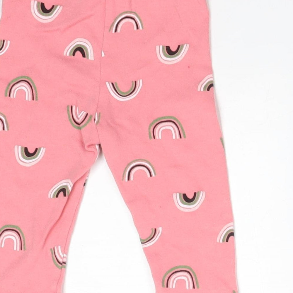 PEKKLE Girls Pink  Cotton  Leggings Size 6-9 Months   - RAINBOWS