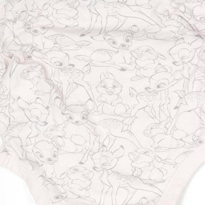 Disney Girls Pink Animal Print Cotton Babygrow One-Piece Size 6-9 Months   - BAMBI