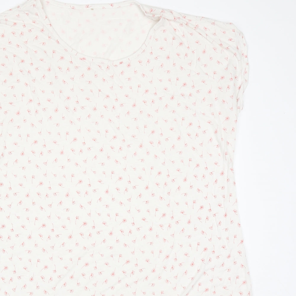 George Womens White Floral Viscose  Dress Size 14