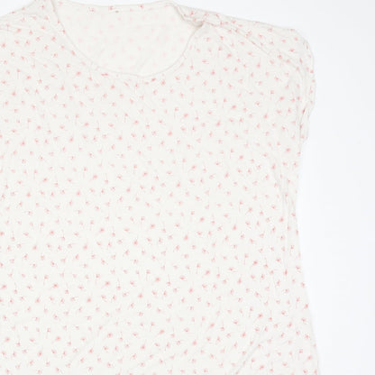 George Womens White Floral Viscose  Dress Size 14