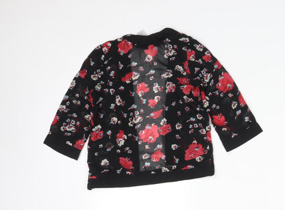 E-VIE ANGEL Girls Black  Floral Polyester Cardigan Jumper Size 2 Years