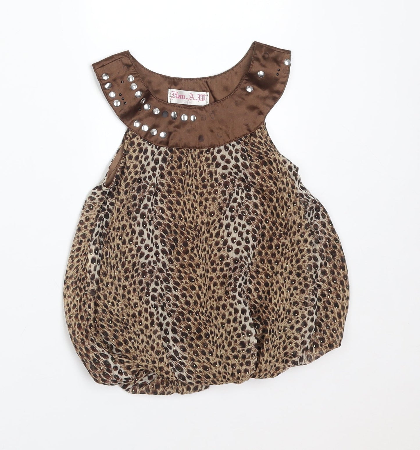 HAN A Girls Multicoloured Animal Print Polyester Basic T-Shirt Size 2 Years Round Neck