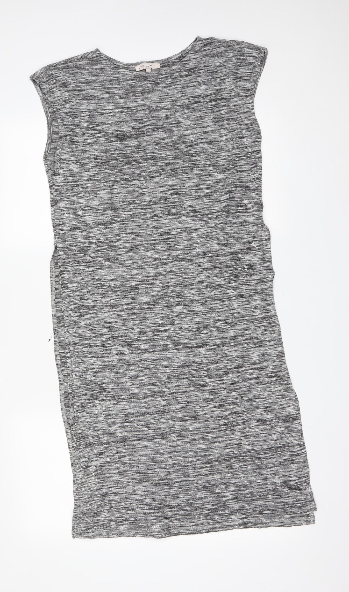 M&S Womens Grey  Viscose Basic T-Shirt Size 12 Round Neck