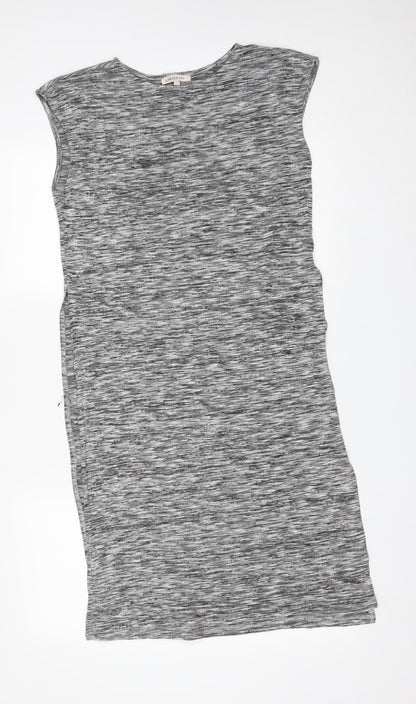 M&S Womens Grey  Viscose Basic T-Shirt Size 12 Round Neck