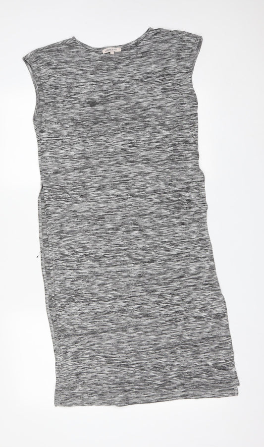 M&S Womens Grey  Viscose Basic T-Shirt Size 12 Round Neck