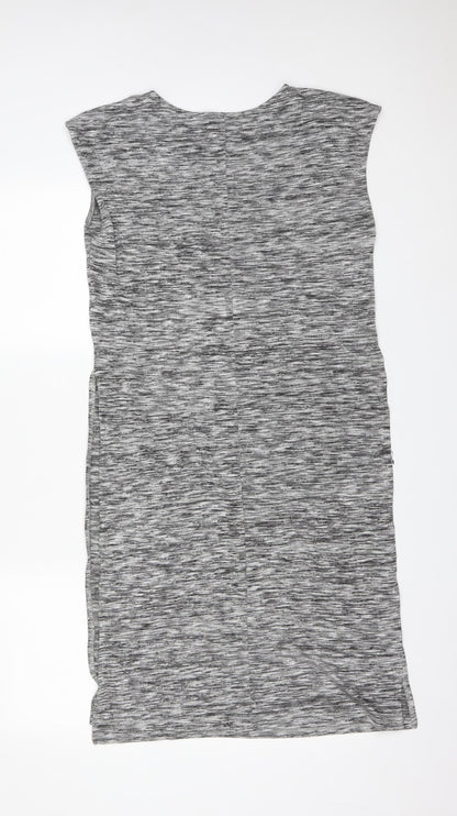 M&S Womens Grey  Viscose Basic T-Shirt Size 12 Round Neck