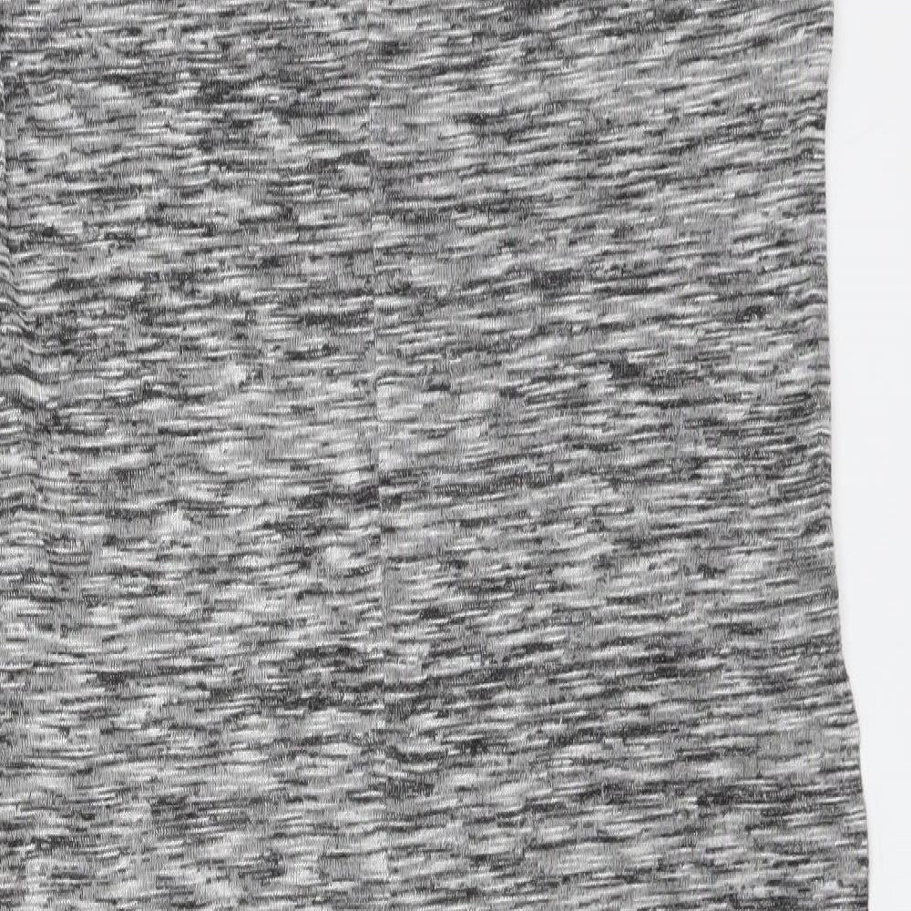 M&S Womens Grey  Viscose Basic T-Shirt Size 12 Round Neck