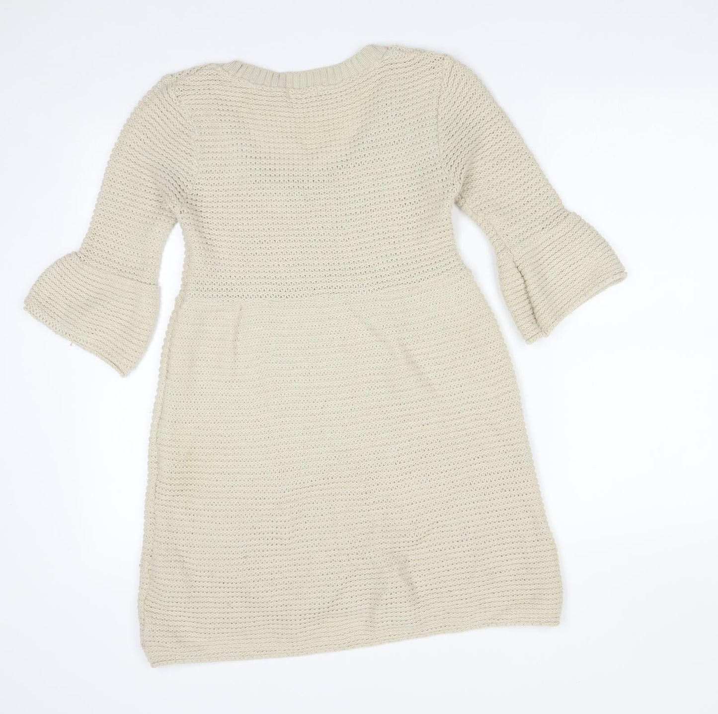 Womens UK Size 8 Topshop Beige Basic T-Shirt