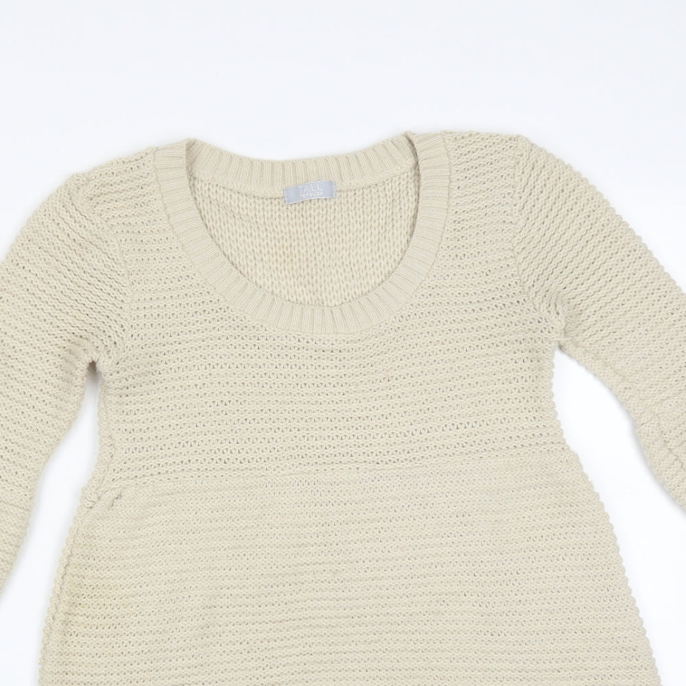 Womens UK Size 8 Topshop Beige Basic T-Shirt