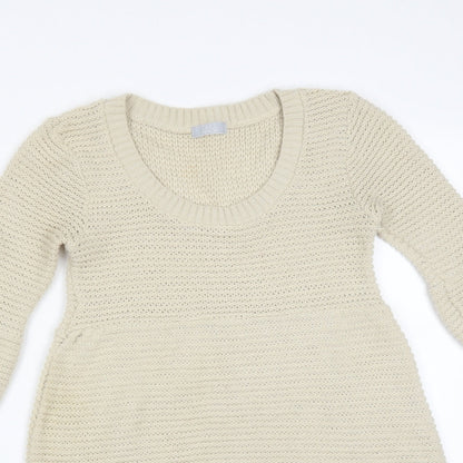 Womens UK Size 8 Topshop Beige Basic T-Shirt