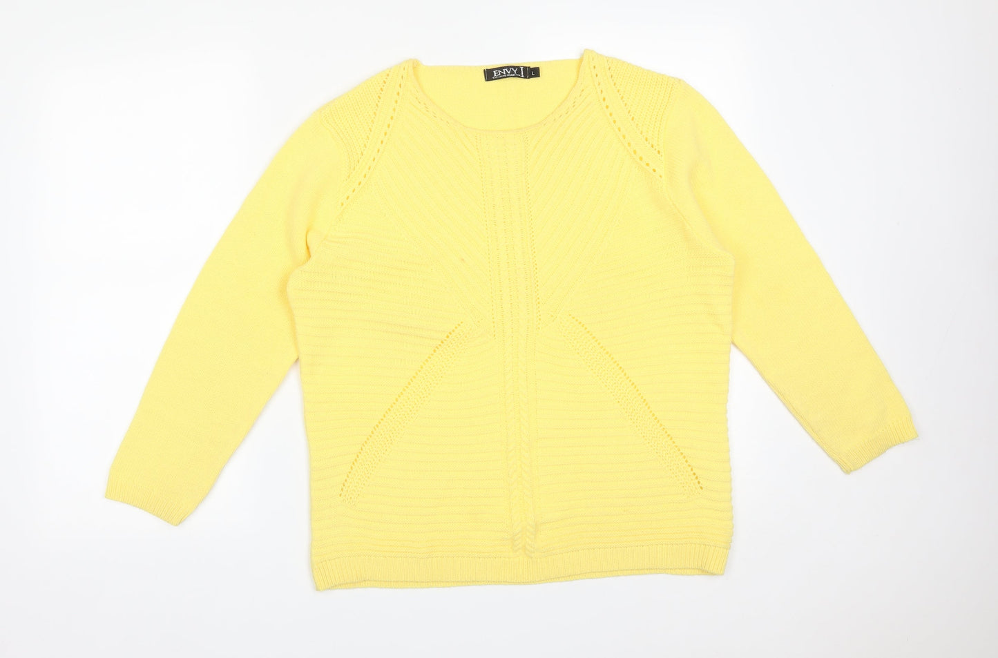 Womens UK Size L Envy Yellow Basic T-Shirt