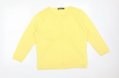 Womens UK Size L Envy Yellow Basic T-Shirt