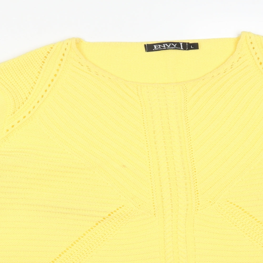 Womens UK Size L Envy Yellow Basic T-Shirt