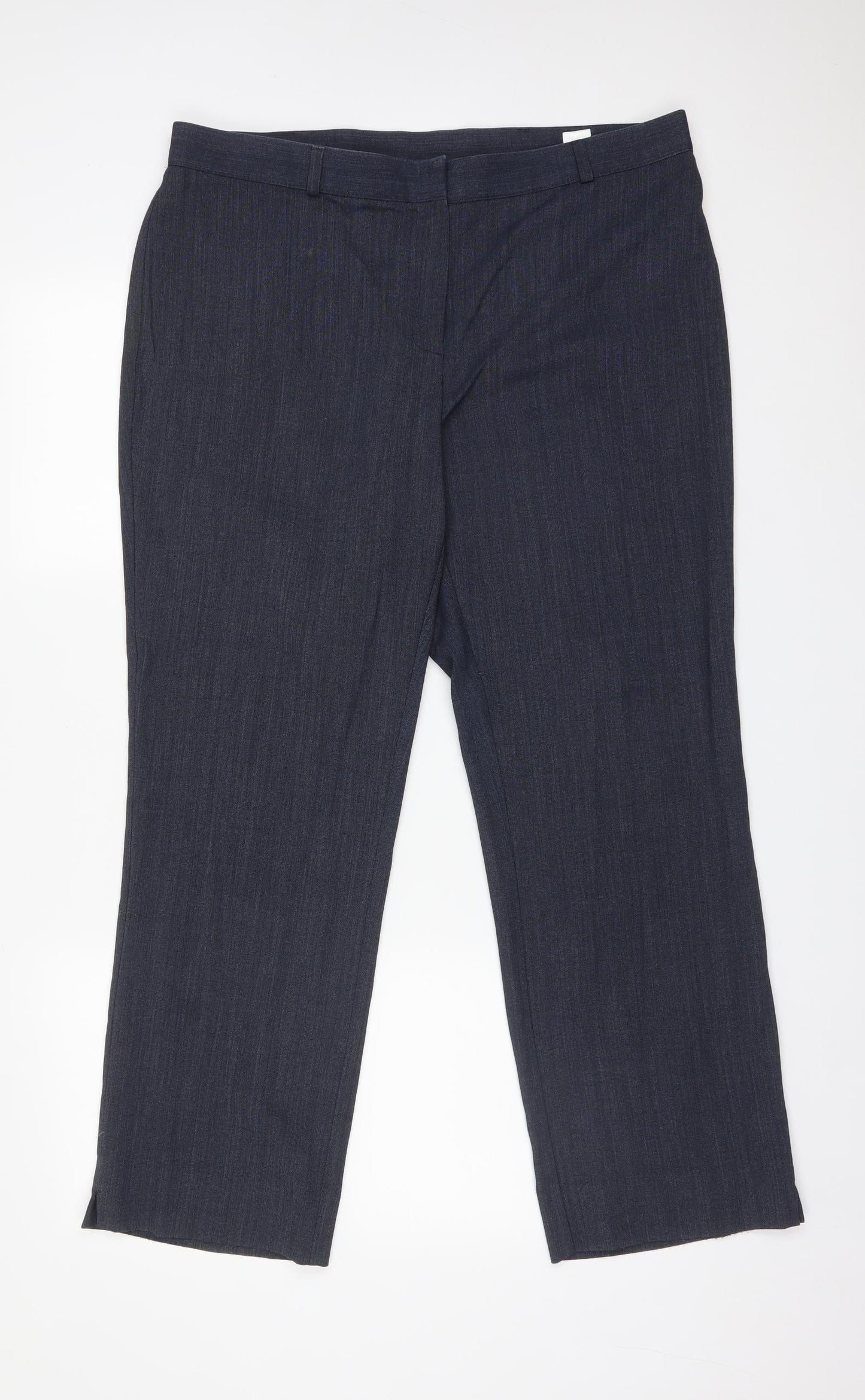Womens UK Size 18 M&S Regular Fit Dress Pants Blue Trousers