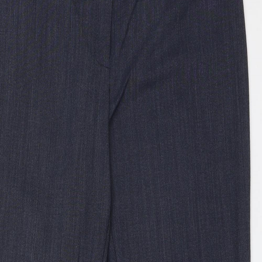 Womens UK Size 18 M&S Regular Fit Dress Pants Blue Trousers
