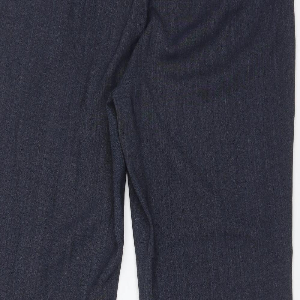 Womens UK Size 18 M&S Regular Fit Dress Pants Blue Trousers