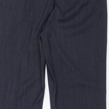 Womens UK Size 18 M&S Regular Fit Dress Pants Blue Trousers
