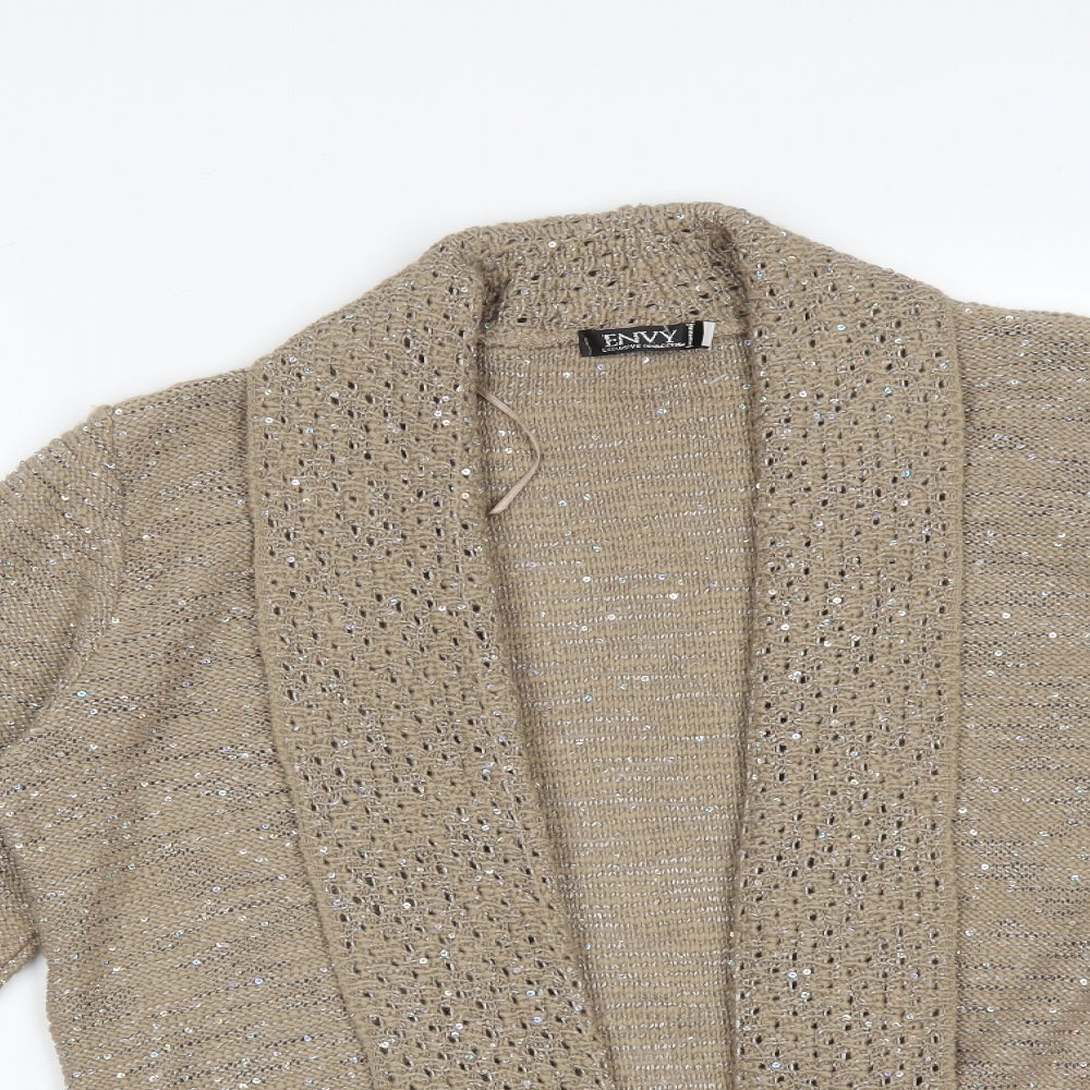 Envy Womens Beige   Acrylic Cardigan Jumper Size L