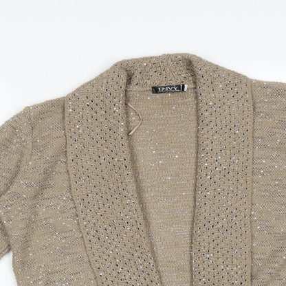 Envy Womens Beige   Acrylic Cardigan Jumper Size L